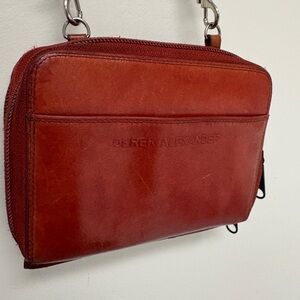 Derek Alexander Red Leather Organizer Bag with matching Wallet